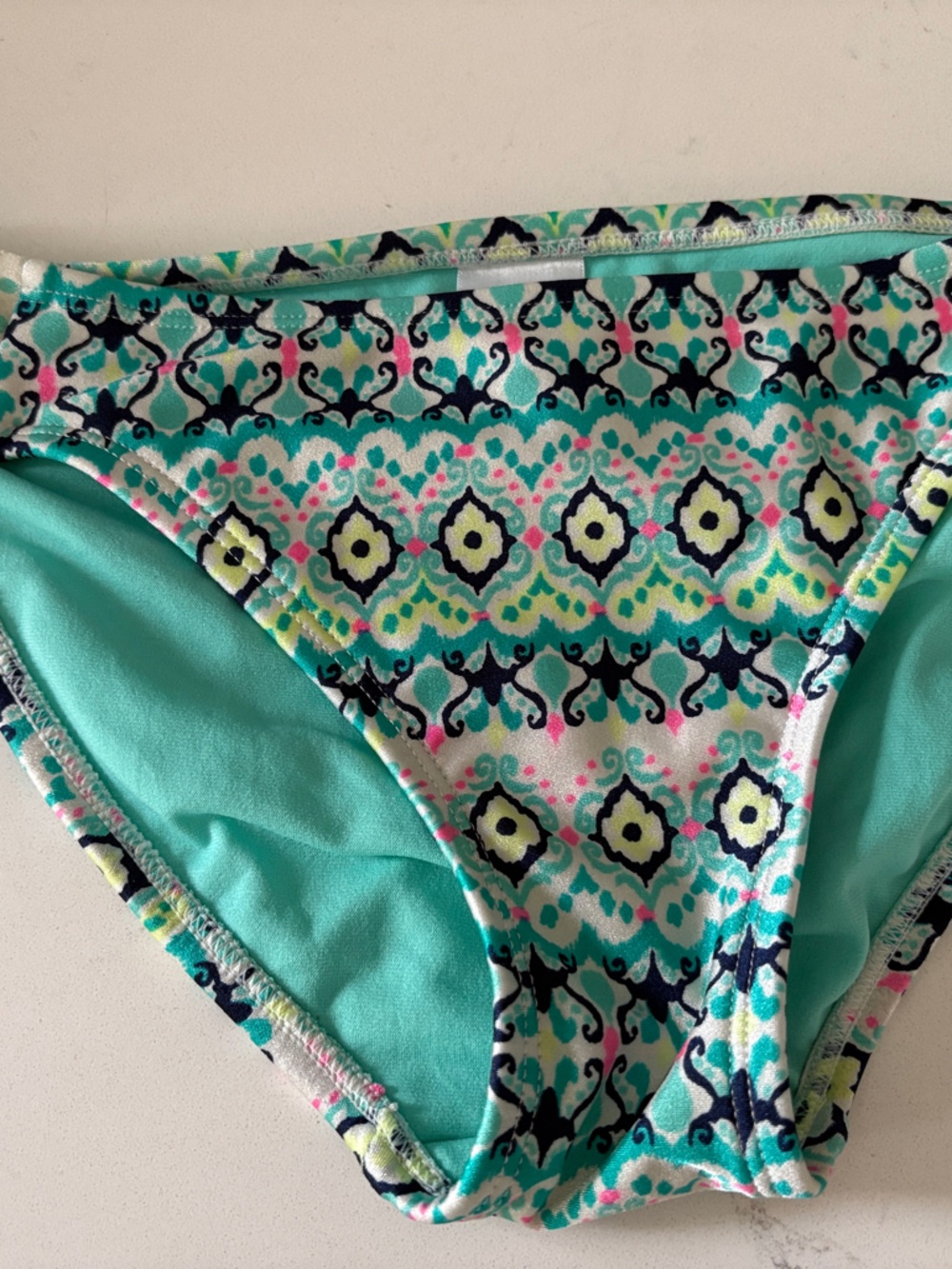 Xhilaration Teal Aqua Patterned Bikini Bottoms